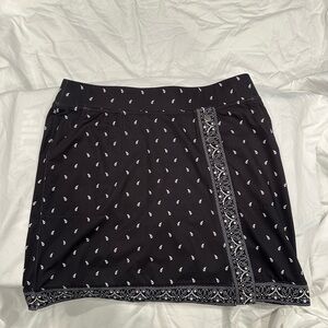 Belyn Key Black and White Wrap Mini Skirt